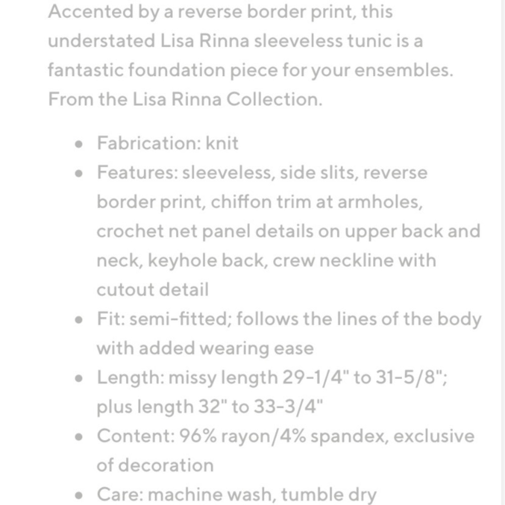 Lisa Rinna Collection Reverse Boarder Print tunic - Picture 6 of 7